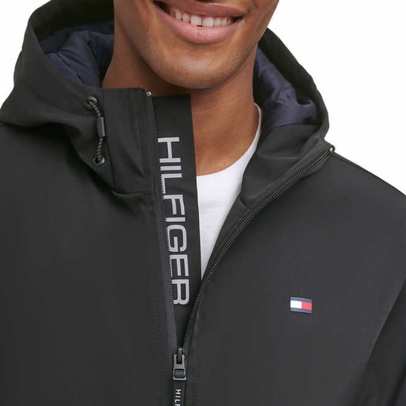 Tommy Hilfiger Men’s Performance Hooded Jacket, Black - Picture 4 of 4